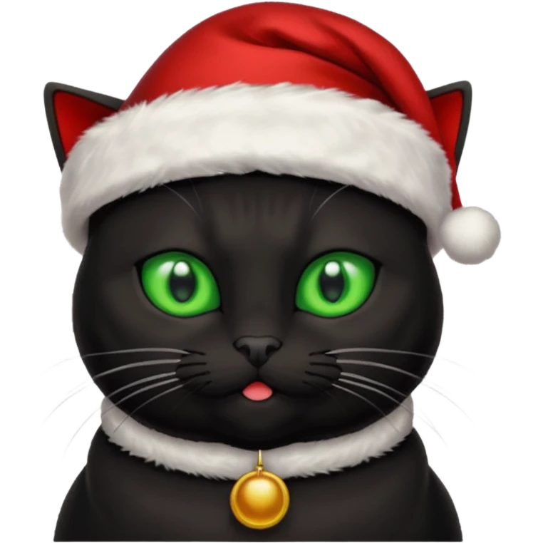 Black cat santa no beard emoji
