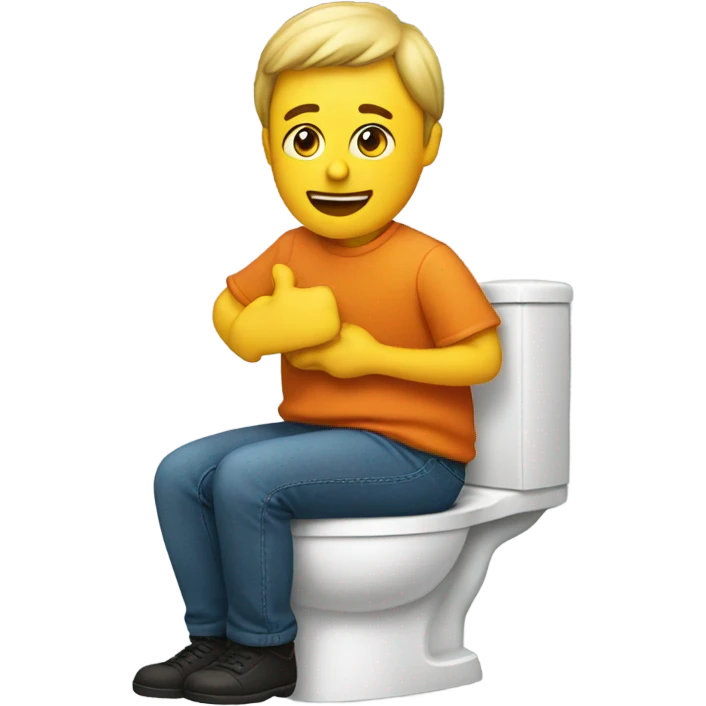 Sitting on toilet emoji