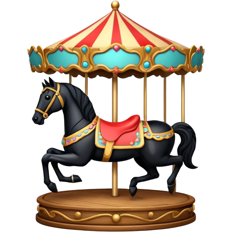 carousel, black horse emoji