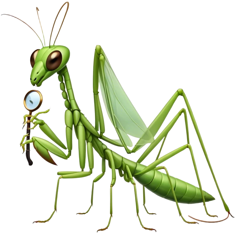 Praying mantis with a monocle  emoji