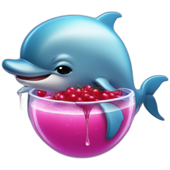 Dolphin ninja resting at hospital, dripping in cherry juice emoji