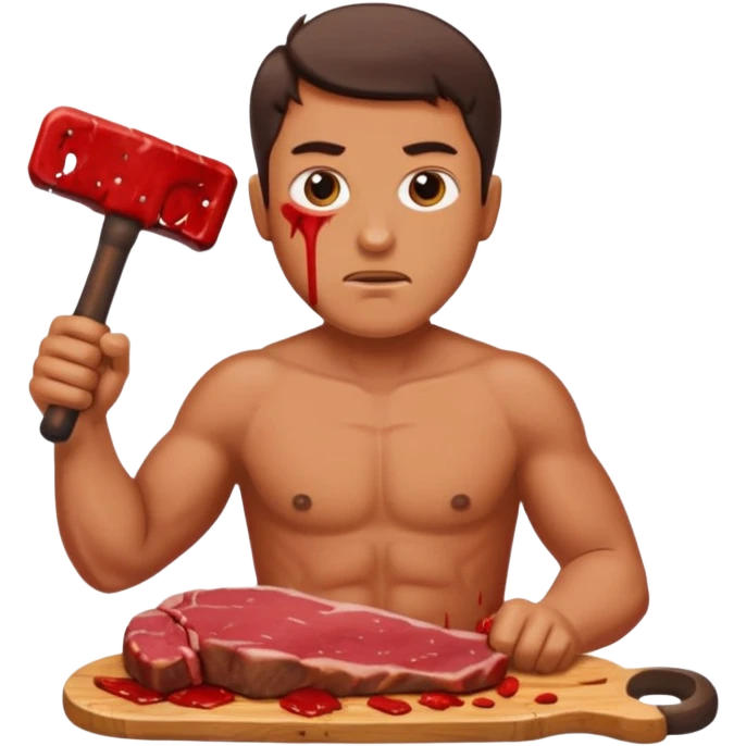 Guy beating meat with hammer emoji
