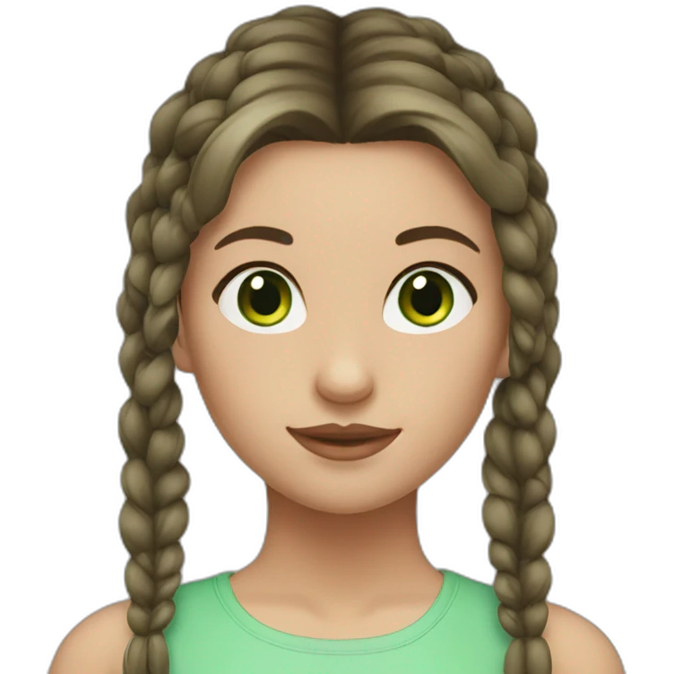 girl with green eyes, with bun and brunette hair emoji