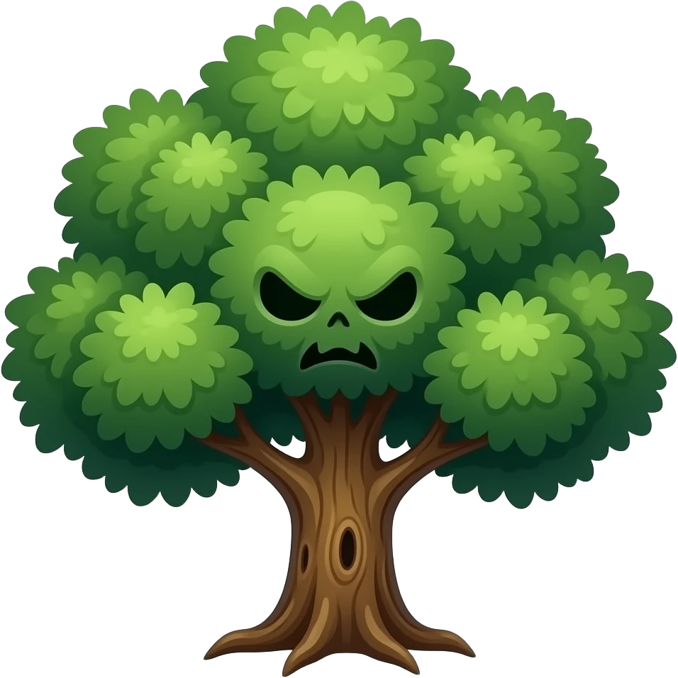 Scary tree emoji
