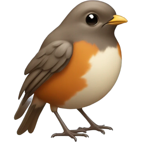 Cute robin bird in a bisons back emoji