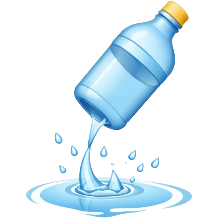 bottle of water being spilled emoji