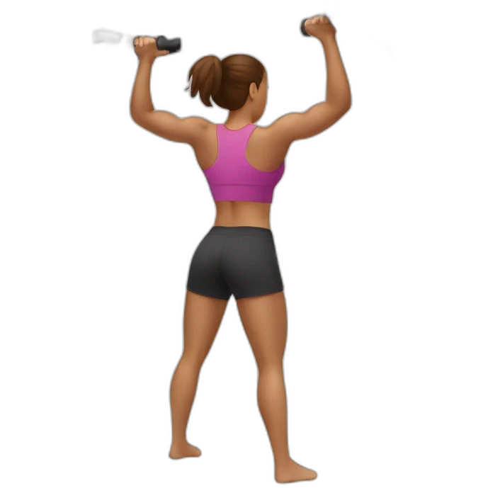 woman doing pull-ups emoji