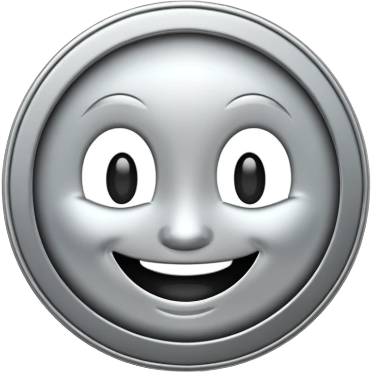 Silver coin smile emoji