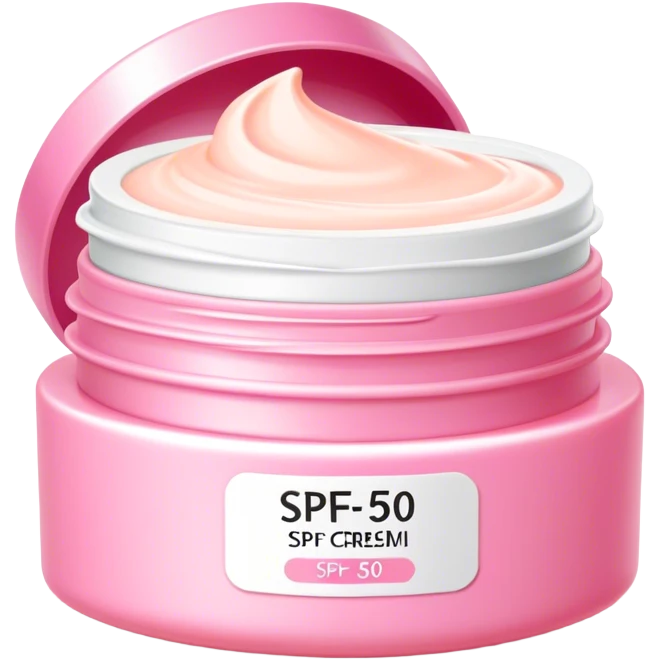 Aesthetic pink SPF 50 cream emoji