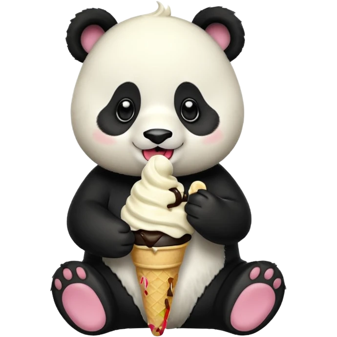 Panda eating ice cream emoji