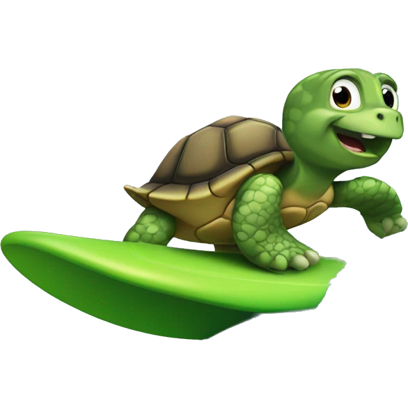 Turtle surfing wave emoji