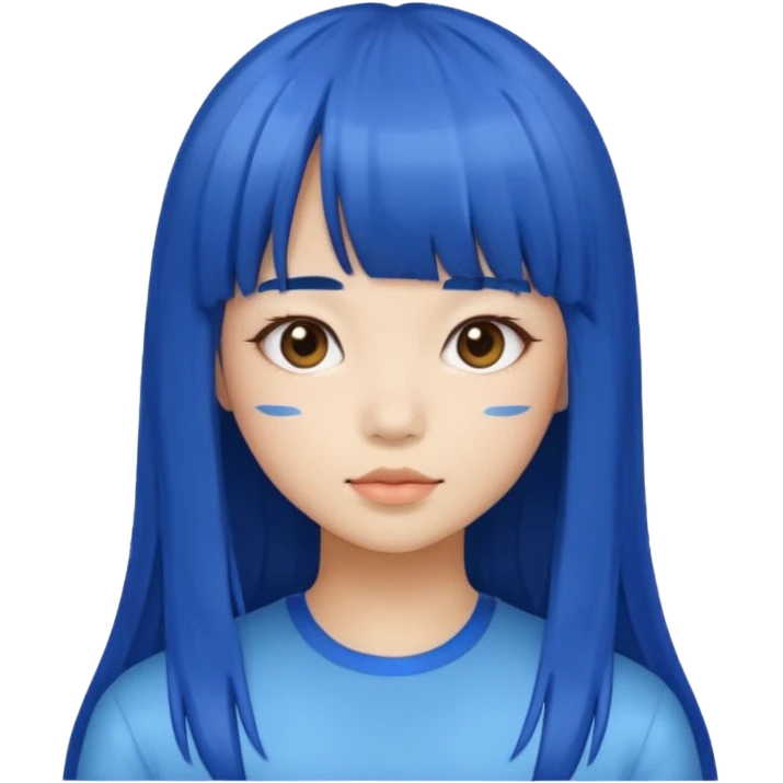 asian girl with bluebang emoji