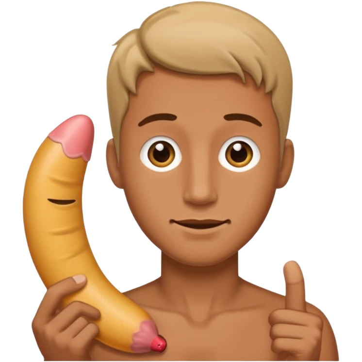 A dick coming from a guy emoji