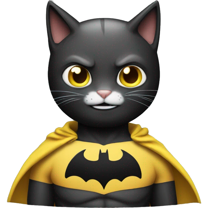 cat in batman suit only facing the front emoji