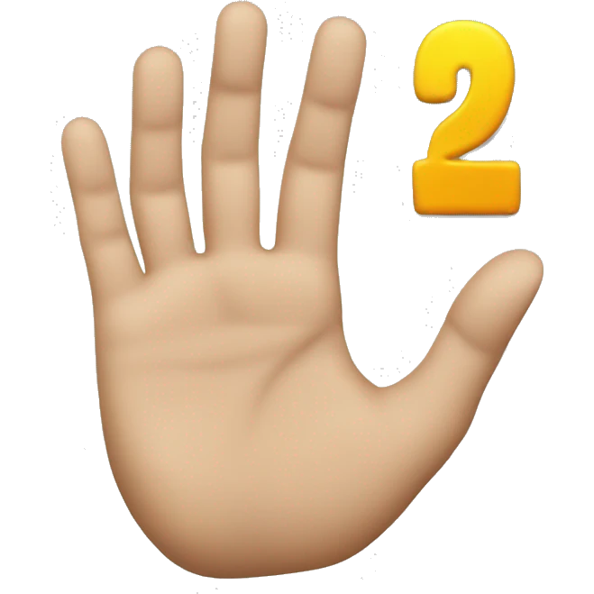 Hand with the number 13 on it  emoji