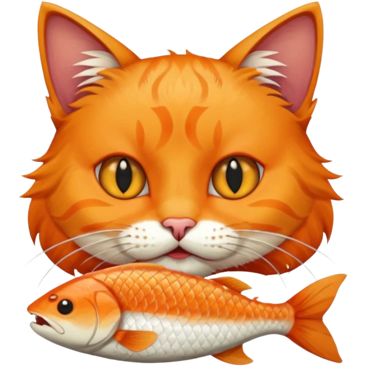 Cat eating fish emoji
