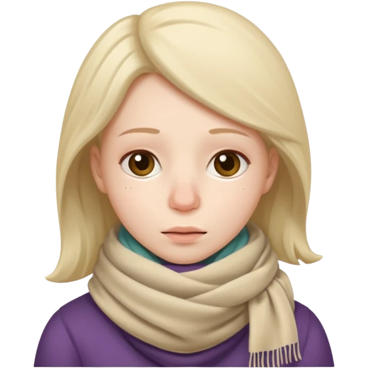 plush face, scarf covering the nose, temperature, illness emoji