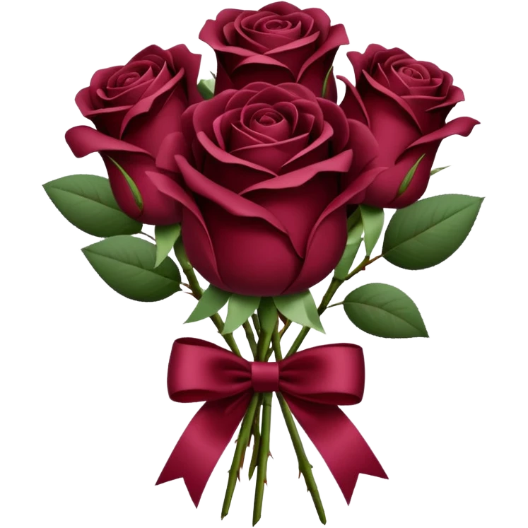 Maroon rose bouquet  emoji