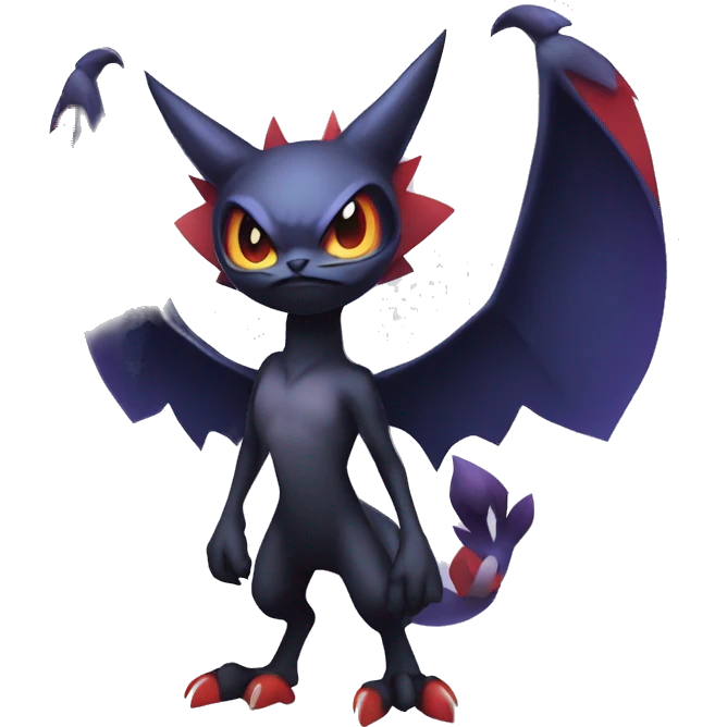 Edgy Cool Kawaii Litten-Noivern-Noibat-Absol-Pokémon Full Body emoji