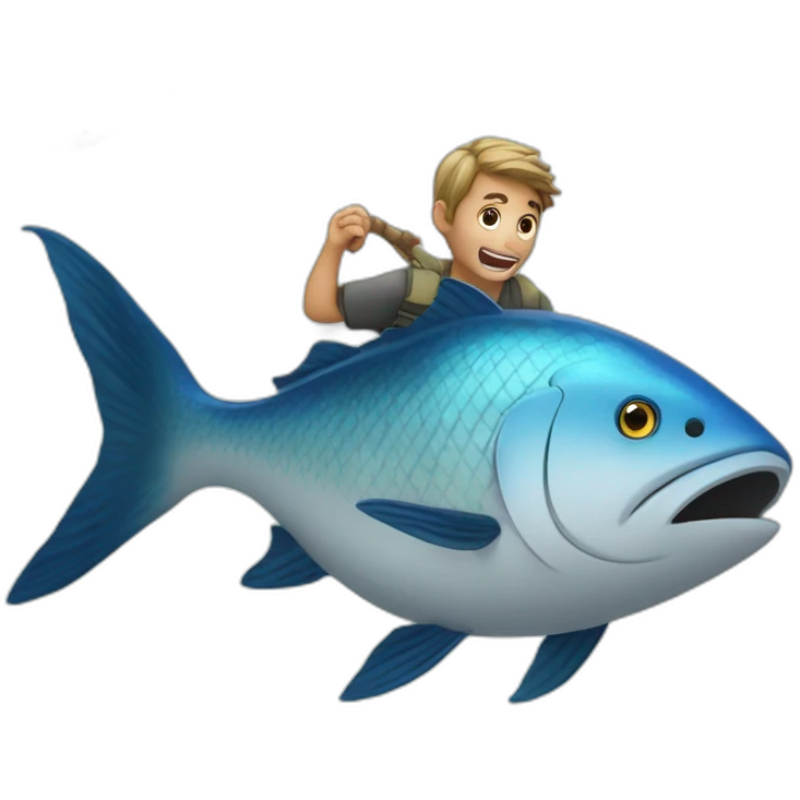 Jonah inside the fish emoji