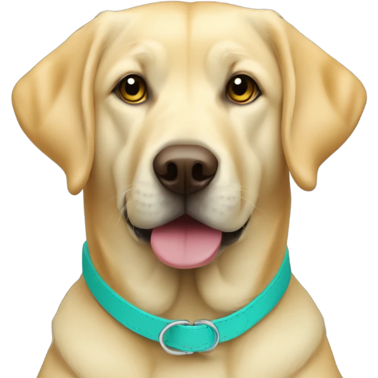 Yellow lab with turquoise collar emoji