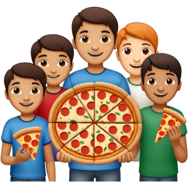 Indian kids exploring Italy with pizza emoji