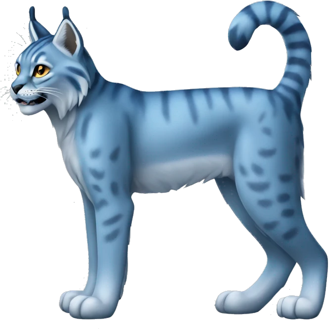 A blue lynx full body emoji