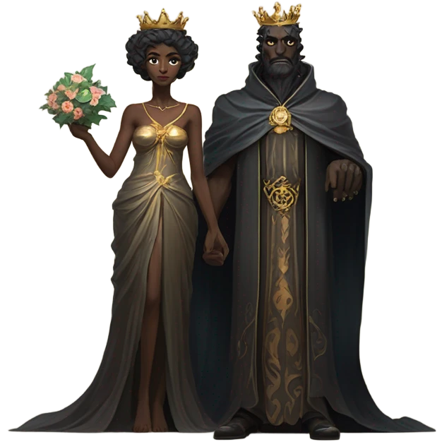 Hades and his queen in the underworld emoji