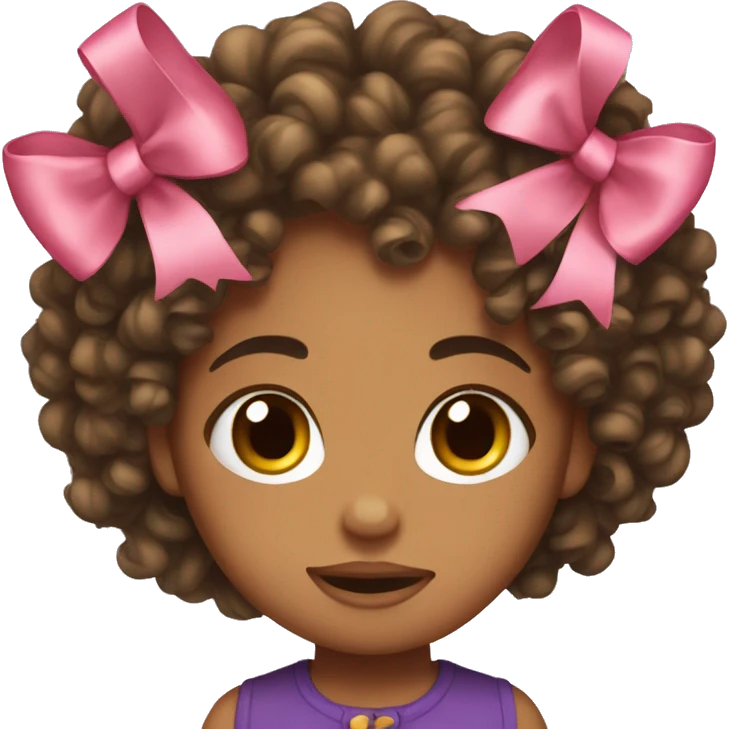 Curly hair with bows emoji