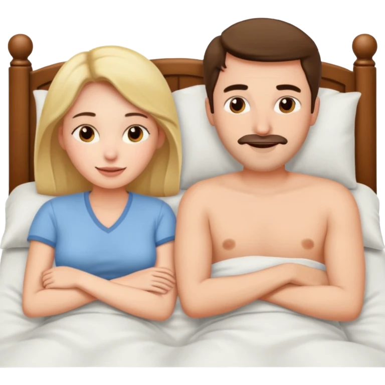 Man and woman in bed  emoji