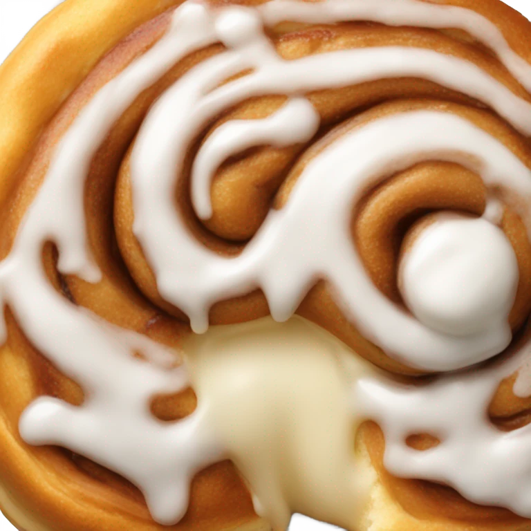 Cinnamon bun with white drizzle emoji