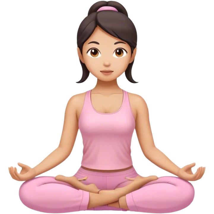 asian yoga girl light pink clothes  emoji