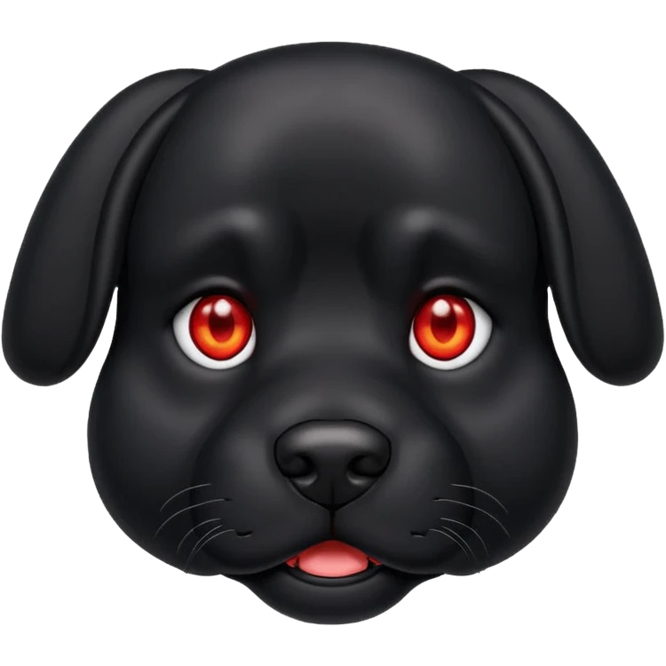 big red eyed black dog emoji