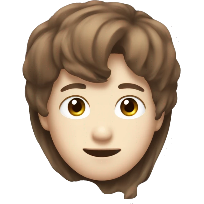 cravity's seongmin in emoji form, white skin, brown hair  emoji