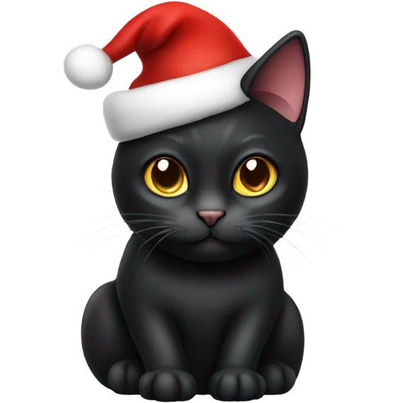 black cat with santa hat emoji