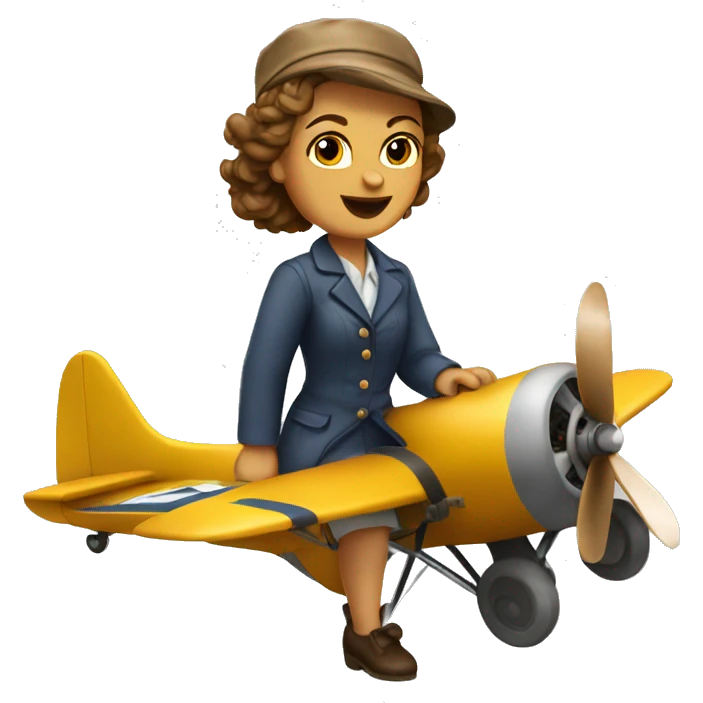 Amelia airhart flying a plane emoji