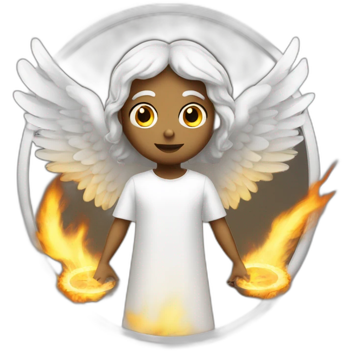 biblically accurate angel that is burning wheels filled with eyes emoji