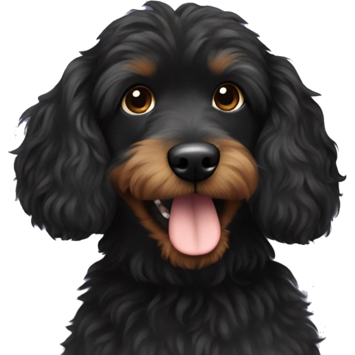 Black fluffy Doxiepoo emoji