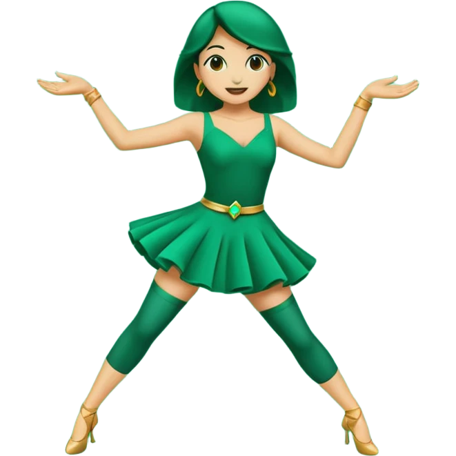 el numero 3 bailando en un fondo verde emoji