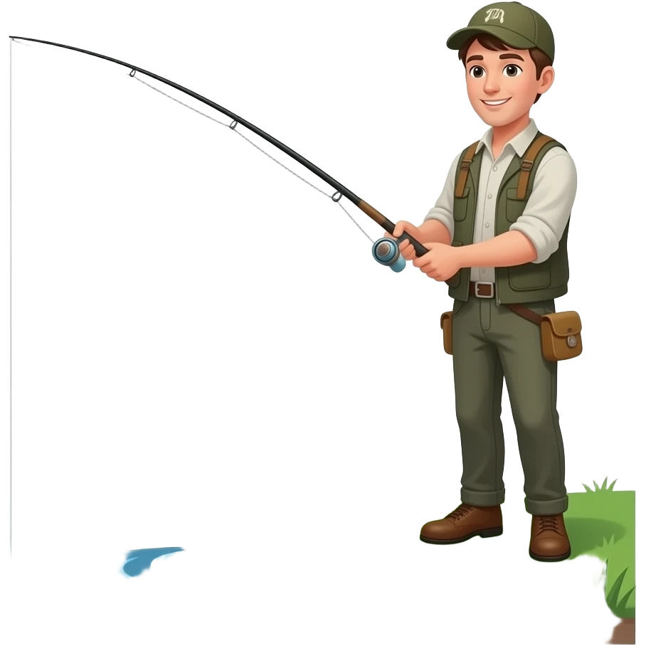 somebody on the coast of a river fishing emoji