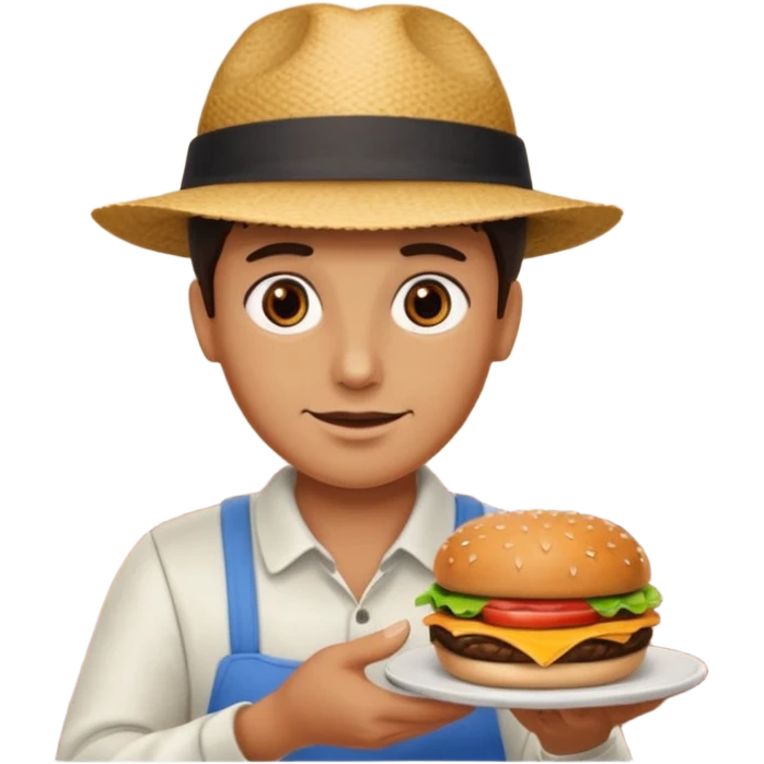 ordering a hamburguer on a restaurant emoji