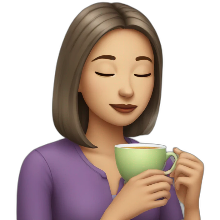 girl sipping tea emoji