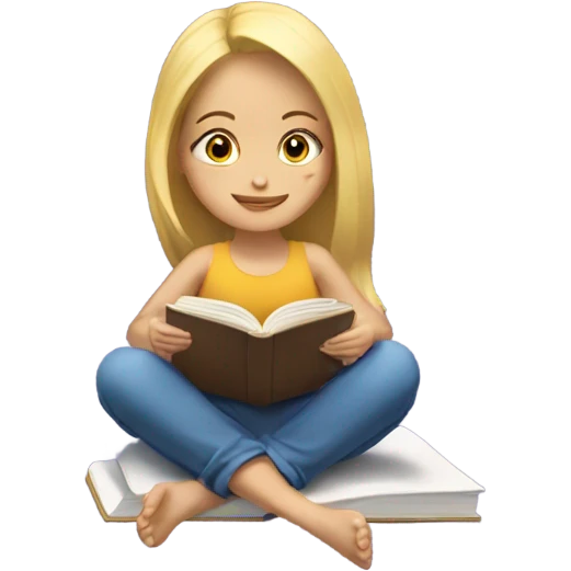Blonde girl reading book emoji