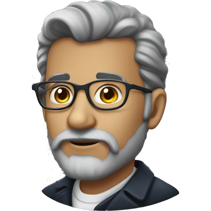 PROFESOR DE HISTORIA, NO USA LENTES, PELO OSCURO, CON BARBA CORTA Y OSCURA emoji