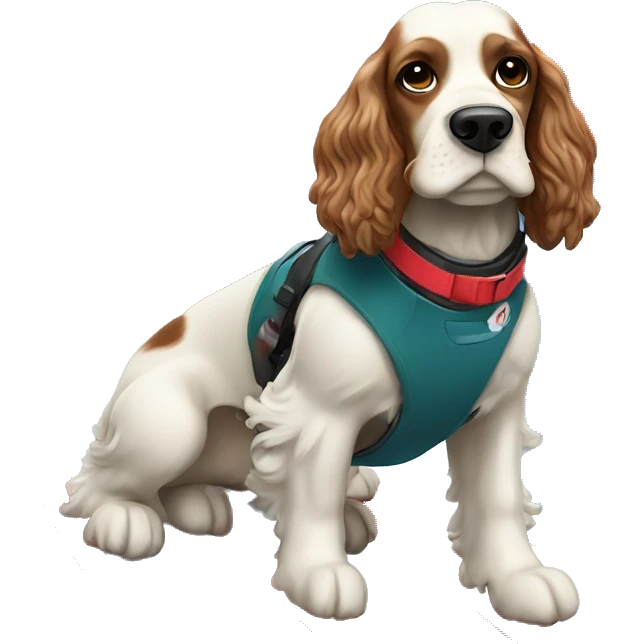 cocer spaniel on ski  emoji
