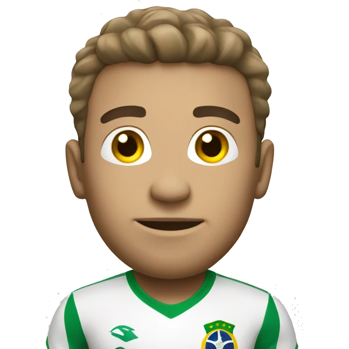 white male wearing brazilian football kit emoji