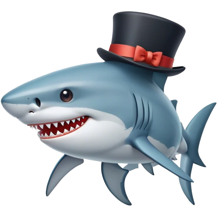 shark with tophat emoji