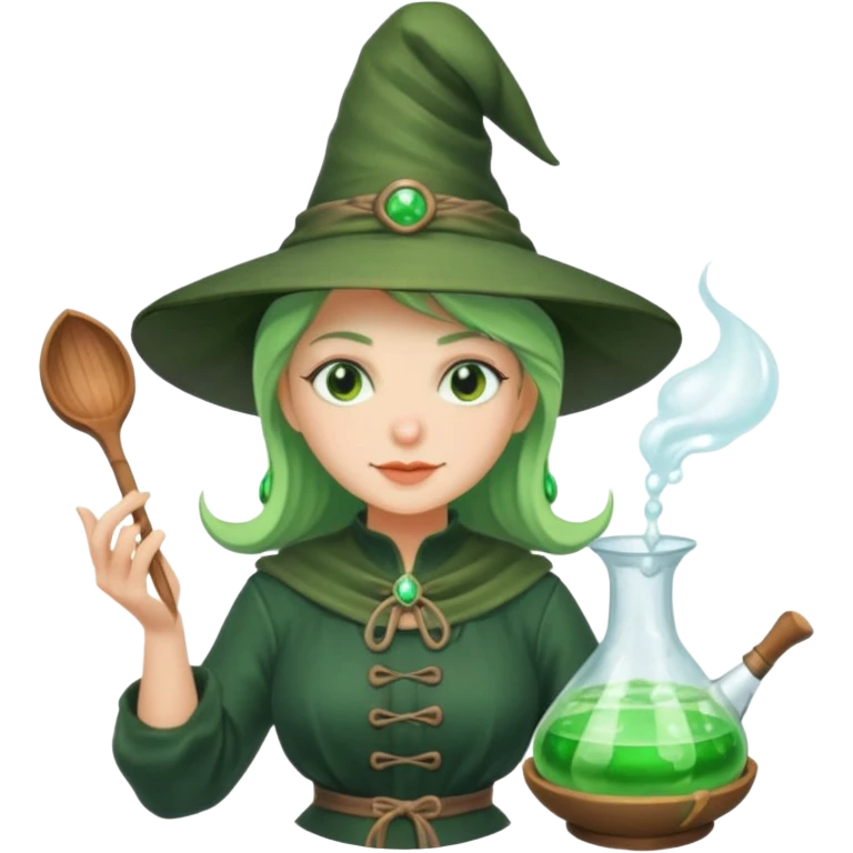 green witch cooking potion emoji