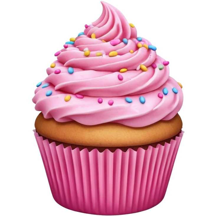 Cupcake with pink icing emoji