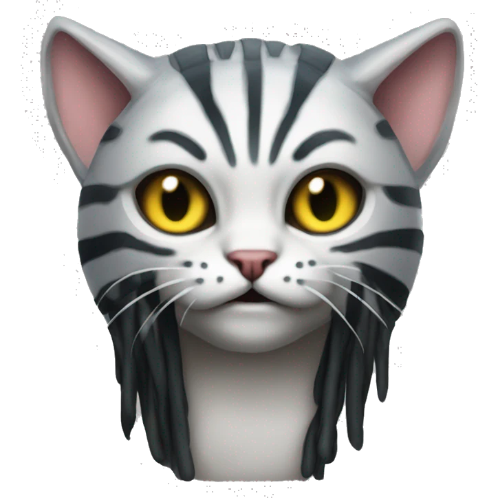 a filine cat mixed with alien vs predator emoji